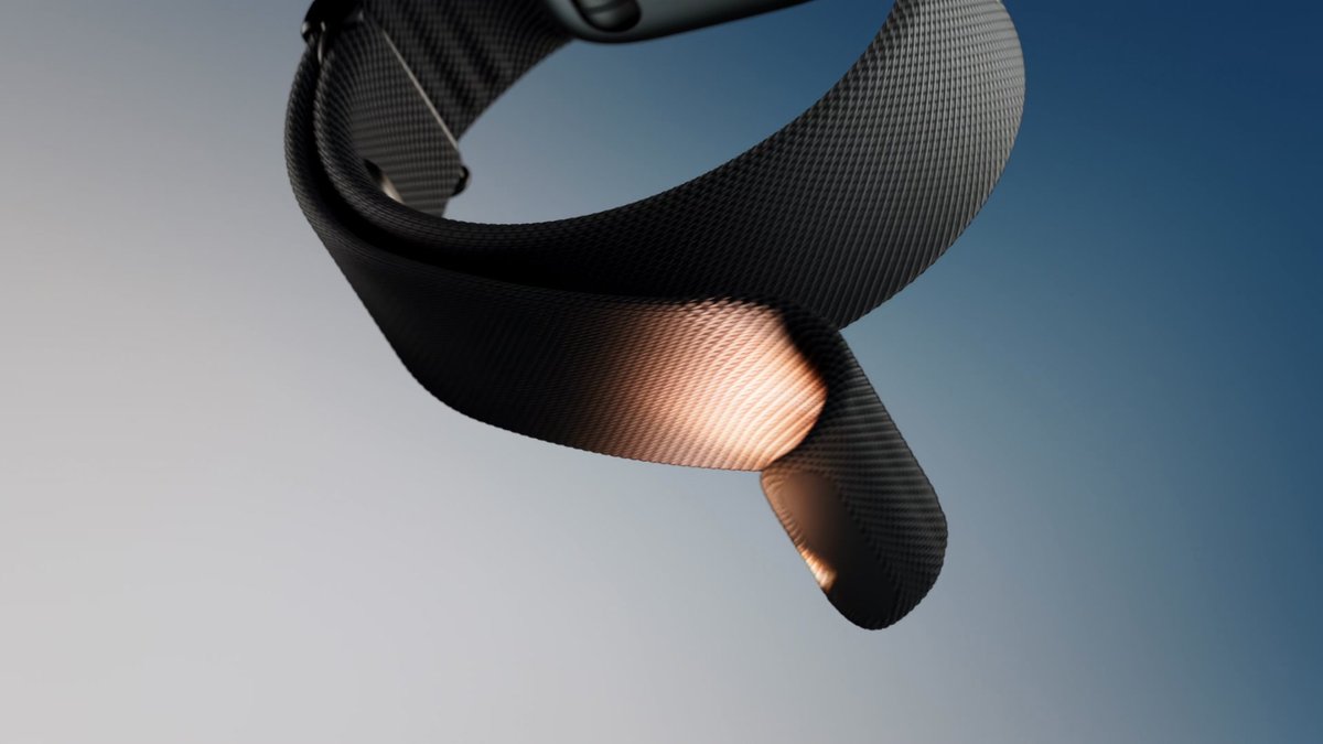Close-up of the real Meta Neural Band woven Vectran wristband