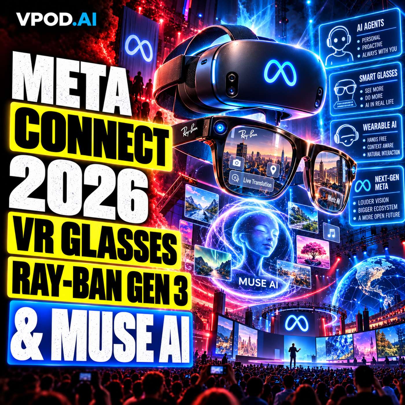 Meta Connect 2026: VR Glasses, Ray-Ban Gen 3 & Muse AI