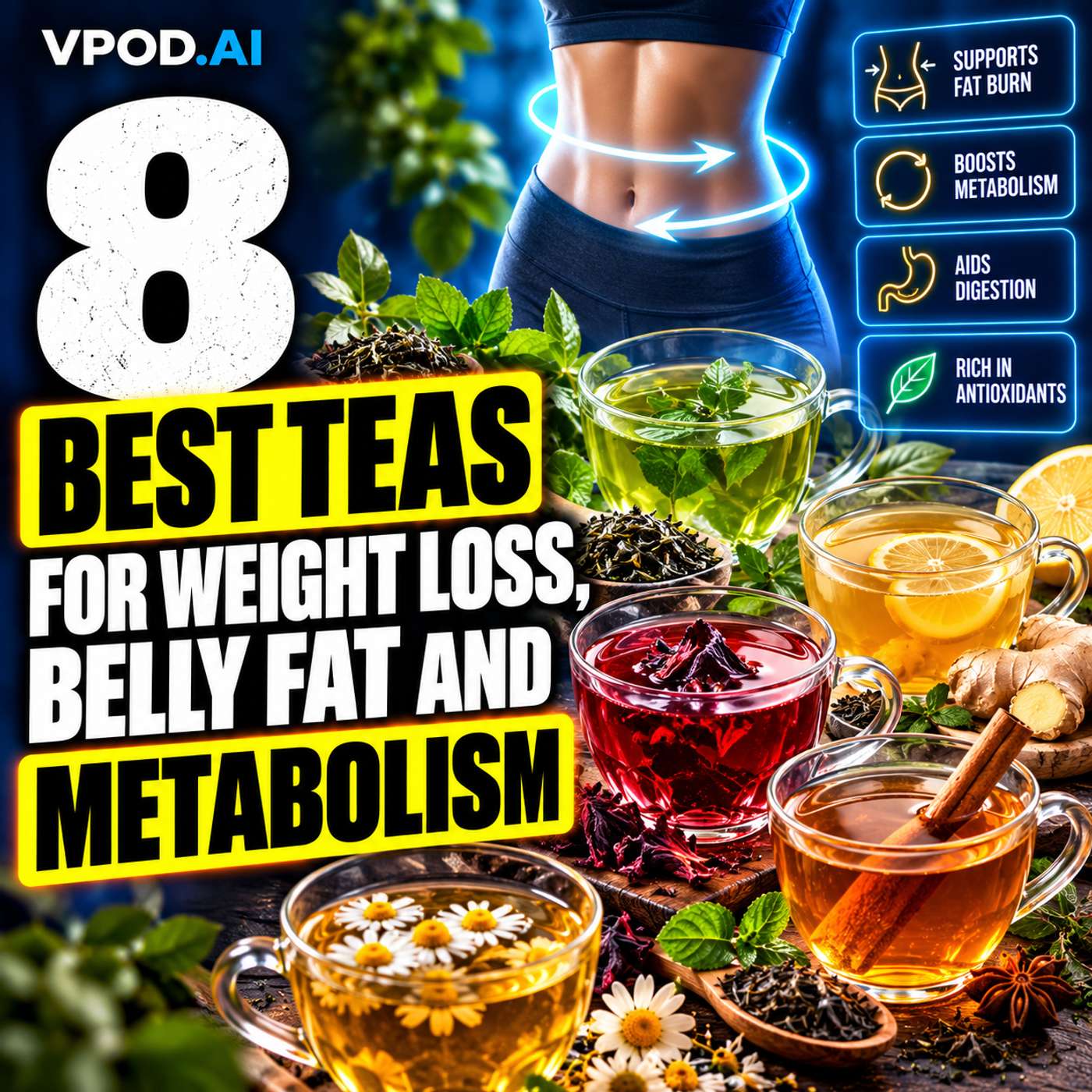 8 Best Teas for Weight Loss, Belly Fat and Metabolism