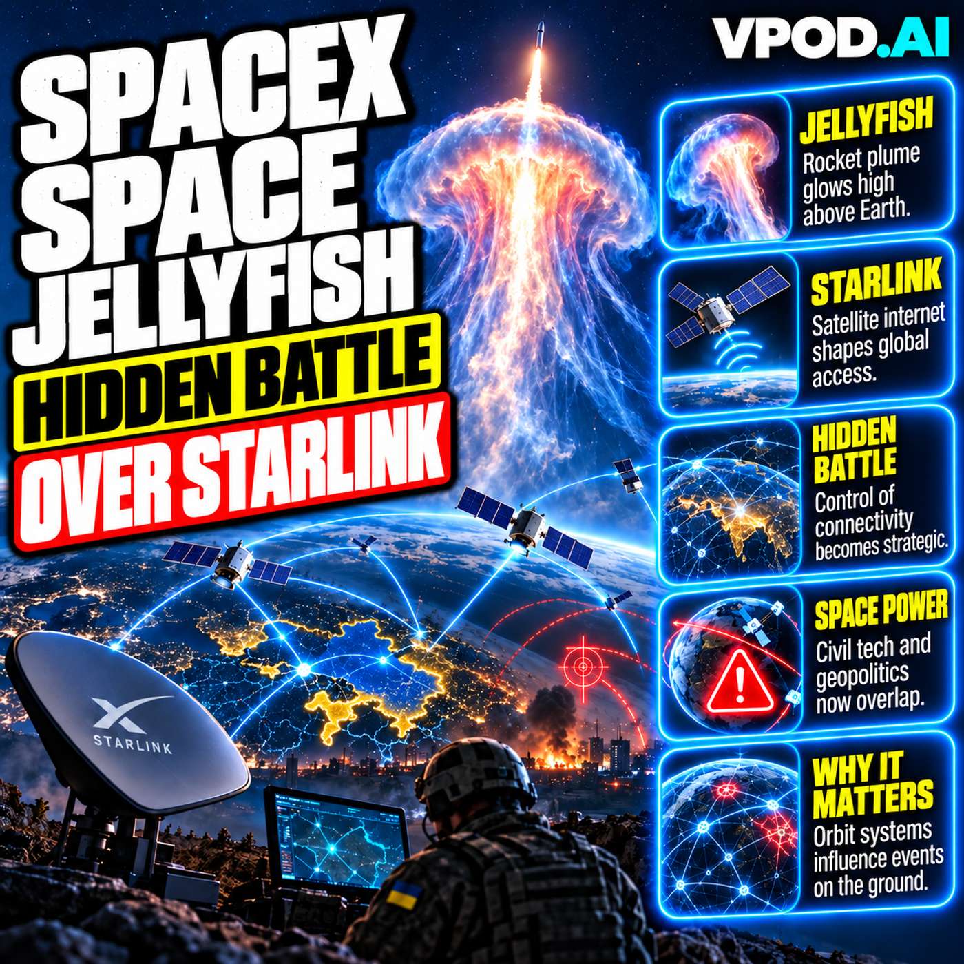 SpaceX Space Jellyfish: Starlink, Ukraine & the Space Conflict