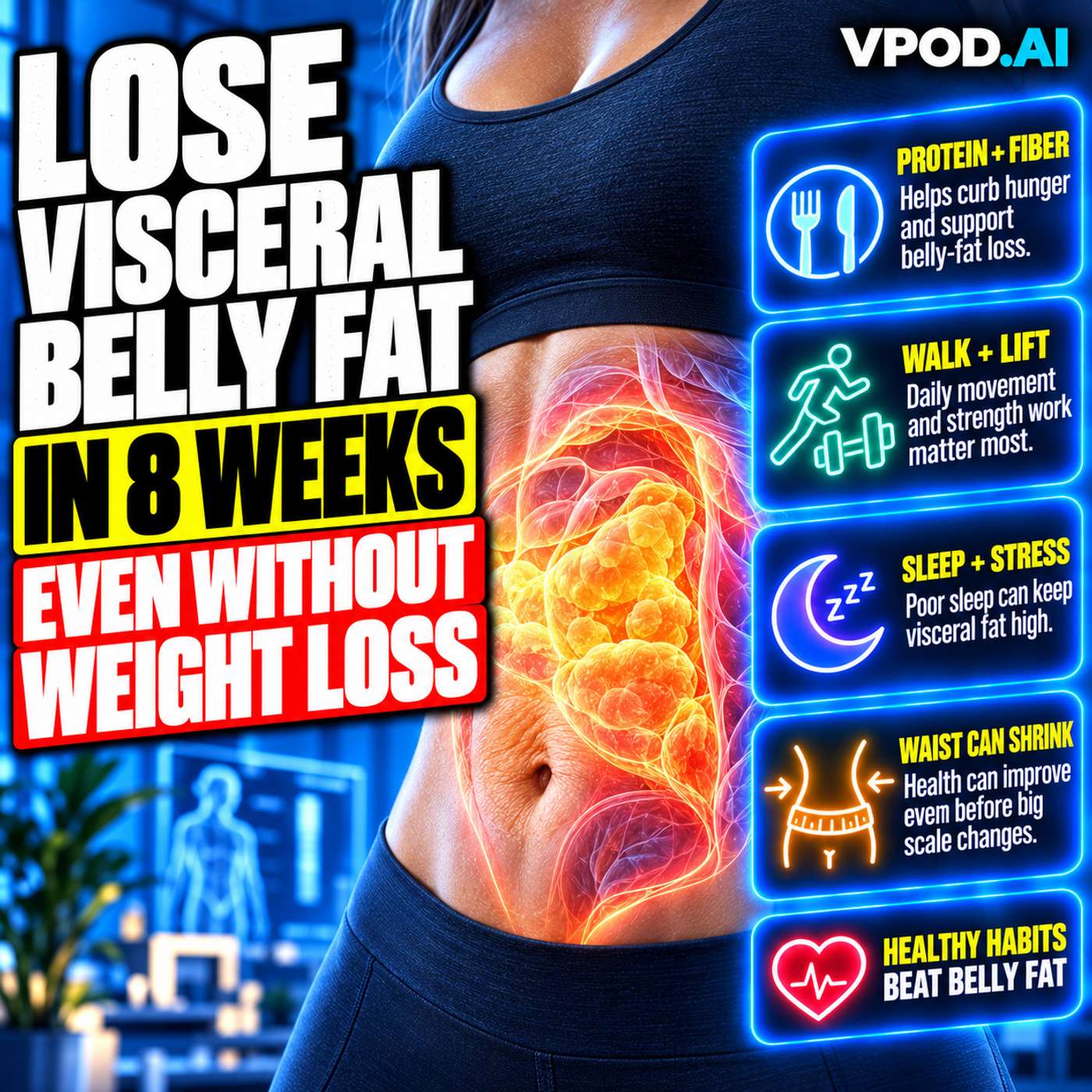Lose Visceral Belly Fat in 8 Weeks (Even Without Weight Loss)